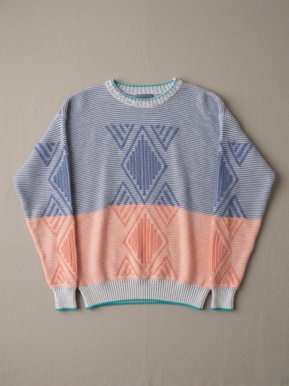 Alexander Julian Blue and White Knit Sweater
